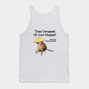 The Art Of War Meme Strapped Clapped Samurai Doge Tank Top